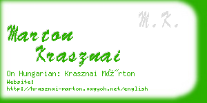 marton krasznai business card